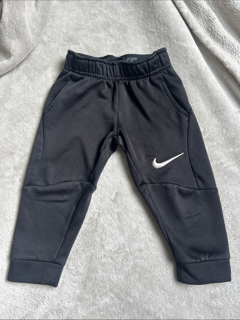 Nike Black Kids Joggers with White Swoosh